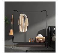 SilteD Exquisito perchero para colgar ropa, resistente, perchero de metal con estante inferior y ganchos laterales para dormitorio e interior/negro/150 cm