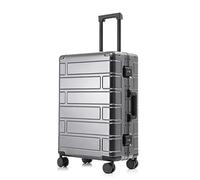 SilteD Maleta Maleta Totalmente metálica de aleación de Aluminio y magnesio con Ruedas universales Maleta con Ruedas de Moda Maleta con contraseña Maleta Simple Maleta Grande (Color : Grau, Taille