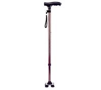 SilteD Muletas Andador De Aluminio para Ancianos con Luces Led Bastón Antideslizante De Cuatro Patas Pequeño Muletas Retráctiles para Ancianos Bastón Viejo Altura Ajustable Muletas para El Hogar