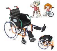 SilteD Sillas de ruedas autopropulsadas para niños de 4 a 12 años (ancho del asiento: 13.7 pulgadas), sillas de ruedas plegables de aleación de aluminio para niños, diseño de elevación de piernas de