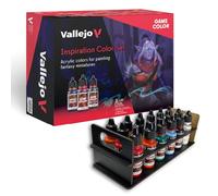 Silu-Vallejo Inspiration Color, Set De 48 Pinturas Vallejo, Pinceles Sintéticos y Guía de Uso mas Organizador de Pinturas, Perfectos para Pintar Miniaturas, Maquetas, Modelismo