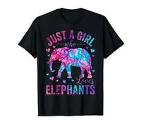 Silueta Acuarela Solo Una Chica Que Ama Elefantes Camiseta