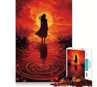 Silueta al Atardecer Rompecabezas para Adultos de 1000 Piezas Fortalece la Memoria Arte de Bordes limpios y tranquilos Coleccionable 38x26cm