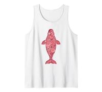 Silueta Animal Espíritu Ballena Beluga Floral Camiseta sin Mangas
