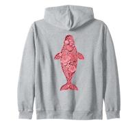 Silueta Animal Espíritu Ballena Beluga Floral Sudadera con Capucha