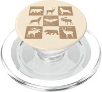 Silueta Animal Silueta Lobo Alce Águila Oso Ciervo PopSockets PopGrip para MagSafe