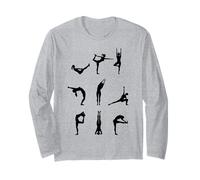 Silueta Arte Yoga Poses Manga Larga