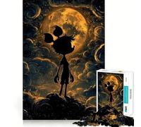 Silueta bajo la Luna Llena, Rompecabezas de 1000 Piezas para Adultos, Juguete de lógica Mental, antiestrés, Corte Firme, Regalo increíble 38x52cm