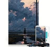 Silueta bajo un Cielo dramático Rompecabezas de 1000 Piezas para Adultos y Adolescentes Mejora la Memoria Relajación Corte preciso Un Regalo Encantador 38x26cm
