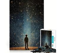 Silueta bajo un Cielo Estrellado, Rompecabezas de 1000 Piezas para Adolescentes, Juguete para ejercitar la Mente, relajación Mental, diseño, Montaje, Lista de Deseos de Papá Noel 38x26cm