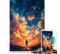 Silueta bajo un Cielo Estrellado, Rompecabezas de 1000 Piezas para Adolescentes, Rompecabezas de lógica sólida, Juguete Relajante y Divertido, Corte de precisión, artículo de Santa Claus 38x52cm