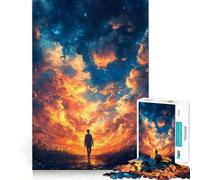 Silueta bajo un Cielo Estrellado, Rompecabezas para Adolescentes, 1000 Piezas, Juego de lógica, diversión en Interiores, Pieza de colección de Arte con Bordes precisos 38x26cm