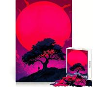 Silueta bajo una Luna Rosa, Rompecabezas difícil para Adultos, 1000 Piezas, Juguete de lógica, vínculo Familiar, Corte de precisión, cálida Sorpresa 38x52cm