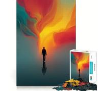 Silueta Caminando hacia una luz Abstracta Rompecabezas para Adolescentes 1000 Juguete para ejercitar la Mente Actividad en casa Arte de Pared de Corte preciso Decoración 38x52cm