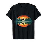 Silueta Ciervo Silueta Bosque Naturaleza Pino Camiseta