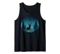 Silueta clásica de animales silvestres bosque tiro con arco reno Camiseta sin Mangas
