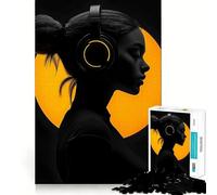 Silueta con Auriculares para Adolescentes Rompecabezas de 1000 Piezas Mejora la Memoria Juego Relajante Bordes limpios Artículo de Santa Claus 38x52cm