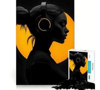 Silueta con Auriculares, Rompecabezas de 1000 Piezas para Adolescentes, Juguete para desarrollar la lógica, Ligero y Relajante, Corte preciso, Regalo clásico 38x26cm