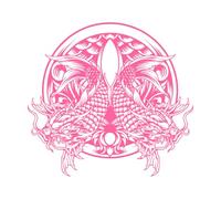 Silueta de adornos japoneses de pez koi y dragón Calcomanías de pared de papel adhesivo 42x45.2cm No daña la superficie de la pared Rosa