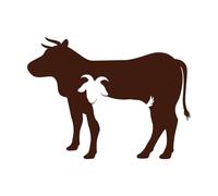 Silueta de animales de sacrificio de Eid al Adha en estilo de espacio negativo de cabra y vaca Pegatinas de pared de papel adhesivo 49.4x65.9cm Vinilos para ventanas Café