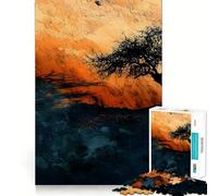Silueta de árbol en acantilado, Rompecabezas de 1000 Piezas para Adolescentes, Juguete para ejercitar la Mente, relajación Mental, diseño, Montaje, Lista de Deseos de Papá Noel 38x52cm