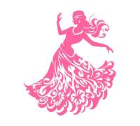 silueta de baile flamenco princesa bailando flamenco Calcomanías de letras 67.2x76.6cm Embellecimiento de paredes Rosa