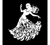 silueta de baile flamenco princesa bailando flamenco Decoración de vinilo para pared 67.2x76.6cm No se cae Blanco
