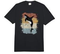 Silueta de Ballena Orca de Estilo Retro Comfort Colors Adult Heavyweight T-Shirt