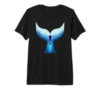 Silueta de Ballena y Buzo Camiseta Premium