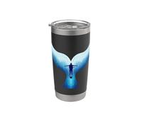Silueta de ballena y buzo Vaso térmico de acero inoxidable de doble pared