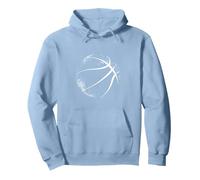 Silueta de Baloncesto, Baloncesto Sudadera con Capucha, Unisex para Adultos, Azul Polvoriento, XXL