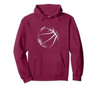 Silueta de Baloncesto, Baloncesto Sudadera con Capucha, Unisex para Adultos, Granate, XXL