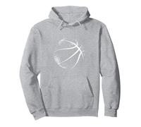 Silueta de Baloncesto, Baloncesto Sudadera con Capucha, Unisex para Adultos, Gris Jaspeado, L