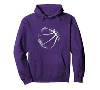 Silueta de Baloncesto, Baloncesto Sudadera con Capucha, Unisex para Adultos, Morado, XL