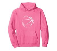 Silueta de Baloncesto, Baloncesto Sudadera con Capucha, Unisex para Adultos, Rosa Brillante, XL