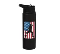 Silueta de bandera americana USA Pride Deportes Amante Stainless Steel Insulated Water Bottle