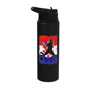 Silueta de bandera croata amante de los deportes del orgullo de Croacia Stainless Steel Insulated Water Bottle