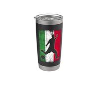 Silueta de bandera italiana Italia orgullo amante de los deportes Vaso térmico de acero inoxidable de doble pared