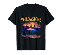 Silueta de Bisonte de Yellowstone Grand Prismatic Spring Camiseta