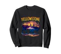 Silueta de Bisonte de Yellowstone Grand Prismatic Spring Sudadera
