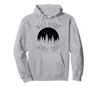 Silueta de Bosque de montaña de Alma Gitana de corazón Salvaje Boho Sudadera con Capucha