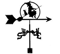 Silueta de Bruja de Veleta de Granja, indicador de dirección del Viento con Soporte de Metal para Exteriores, Veleta Resistente a la corrosión, Herramienta de medición de Veleta de Viento,