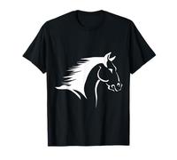 Silueta De Cabeza De Caballo Moderna Minimalista Semental Camiseta