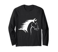Silueta De Cabeza De Caballo Moderna Minimalista Semental Manga Larga
