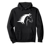 Silueta De Cabeza De Caballo Moderna Minimalista Semental Sudadera con Capucha