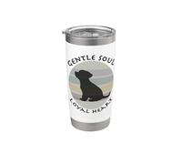 Silueta de cachorro de corazón leal de alma suave Vaso térmico de acero inoxidable de doble pared