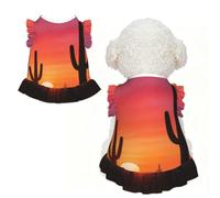 Silueta de cactus del desierto XL ropa para mascotas para perros pequeños, lindo traje de verano para cachorros, ropa suave y transpirable para mascotas para gatos