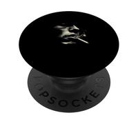 Silueta de Cara mínima del Perfil del Humo del Cigarrillo PopSockets PopGrip Adhesivo