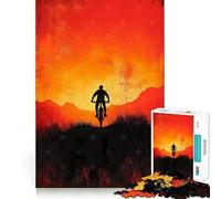 Silueta de Ciclismo de montaña para Adultos, Rompecabezas de 1000 Piezas, Juguete para ejercitar la Mente, Juguete de Ocio Suave, diseño para armar, Regalo de Temporada 38x26cm