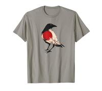 Silueta de Cuervo japonés Sakura Flor de Cerezo pájaro Floral Camiseta
